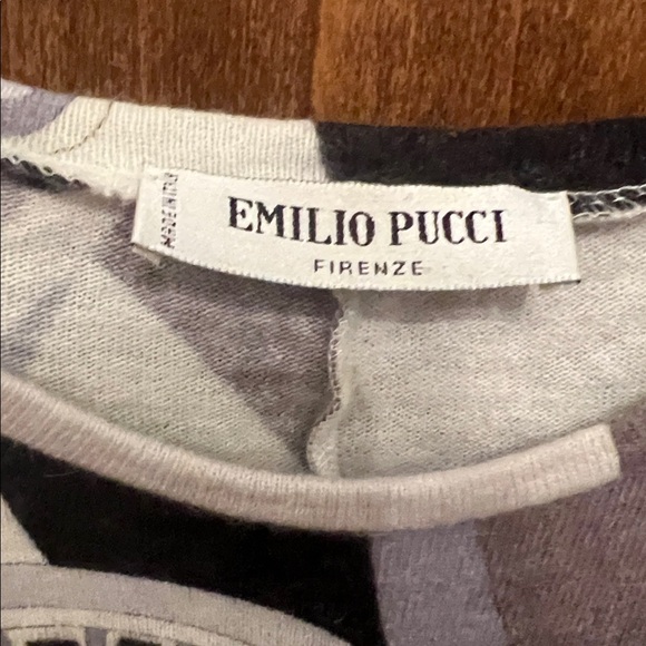 Emilio Pucci Women's Swirl Pattern Sleevless Top - Gray and Black - Picture 3 of 5